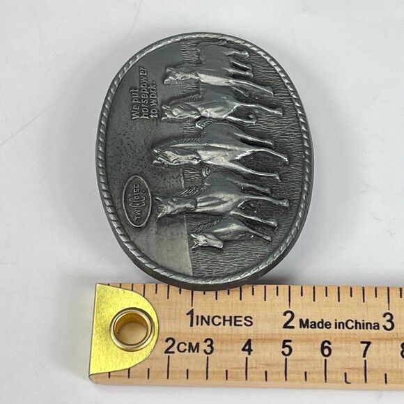 Vintage Belt Buckle -Twin Disk We Put Horsepower to Work Horse - Picture 9 of 9